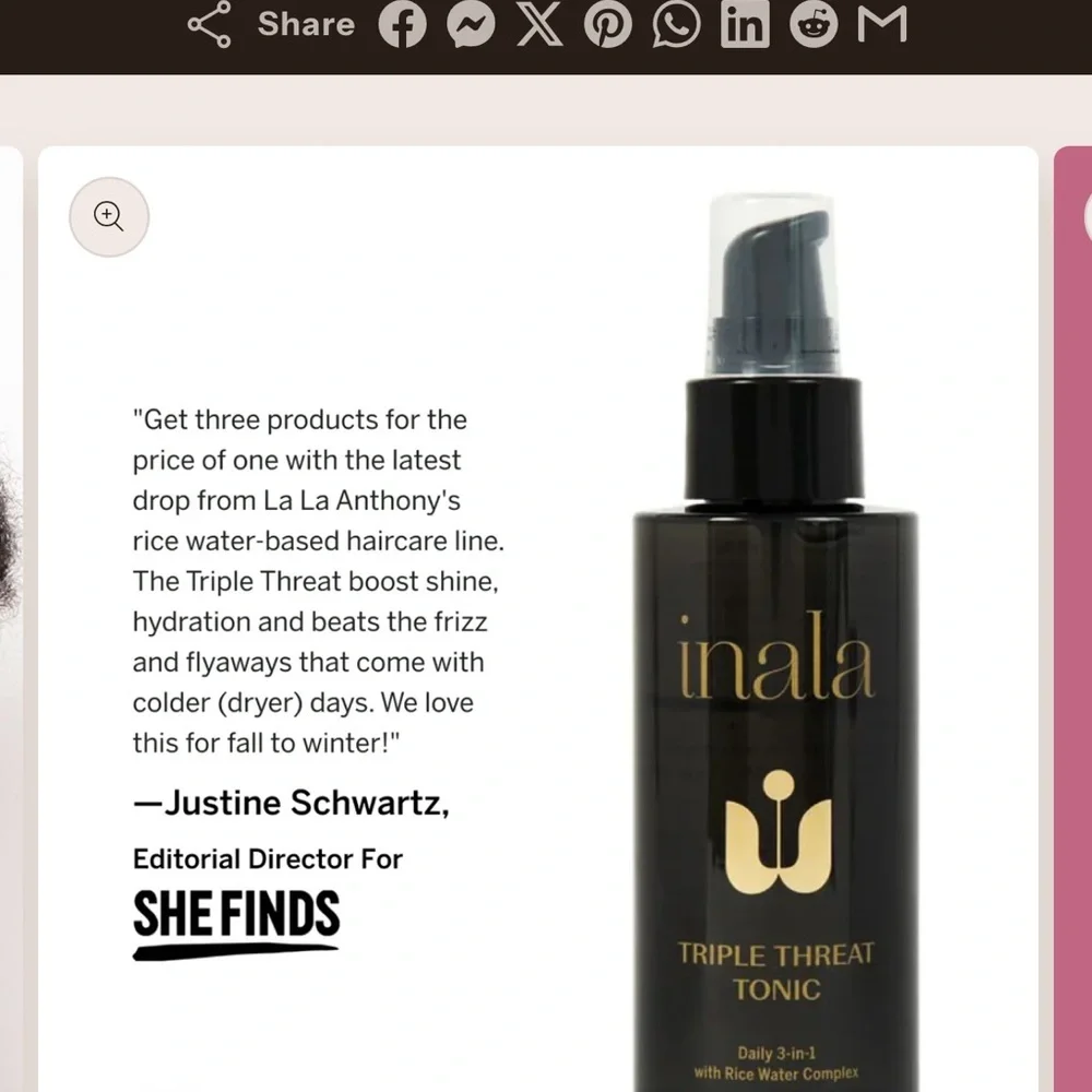 inala Triple Threat Tonic - Daily 3-in-1 Treatment Tonic with Rice Water Complex